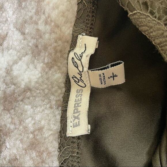 Express top blouse one eleven corset lace blouse Olive green top SZ S/P lace - Picture 7 of 8